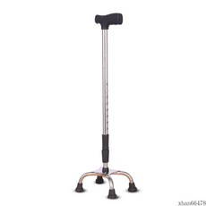 4발 노인지팡이 의료용 어르신 복지용구 할머니 네발 길이조절 보조용품, 크롬, 1개