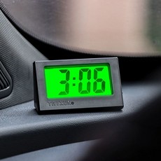 차량용 시계 무소음 스틱온 미니 실내 스티커형 아날로그, 야광블랙, 1개