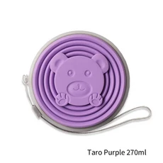 180/270ML 실리콘 접이식 여행 컵 뚜껑이있는 재사용 가능 및 휴대용 마시는 야외 하이킹 커피 핸드, 05 Taro Purple 270ml, 빨강