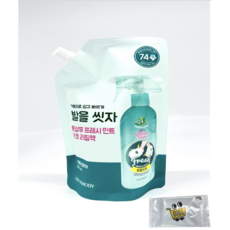 온더바디 발을씻자 코튼 풋샴푸 프레쉬 민트향 리필 코코구니 물티슈 증정, 2개, 500ml, 1개입