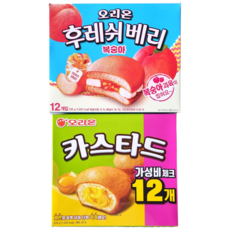 오리온 카스타드 + 후레쉬베리 복숭아, 1세트, 612g