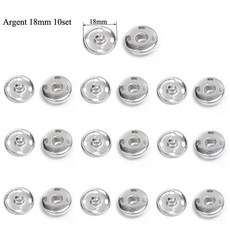 금속 바느질 스냅 버튼 블랙 실버 색상 의류 패스너 공예 프레스 스터드, 29. Argent 18mm 10set, 1개