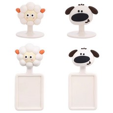 투데이리빙 4p 세트 캐릭터 변기 손잡이 화장실 커버 위생 보조 리프트 핸들 무타공 접착식 욕실 양변기 뚜껑 홀더 다용도 생활 용품, 흡착형+플레이트형, 4개