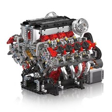 슈퍼카 엔진 모형 V8 V12 전동 리모컨 블록 조립 완구, 1개, V8페라리
