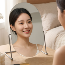 그그다 각도조절 대형 탁상거울 화장대 스탠드, 실버