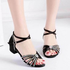 큐빅 댄스화 화려한 연습용 방송 슈즈