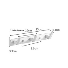 알루미늄 로브 후크 브러시드 골드 화이트 블랙 3 4 5 6 열 벽 욕실 주방 홈 장식 코트 수건 키 홀더, 1개, [02] White 3 Hooks