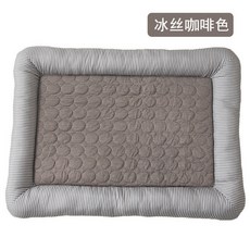 夏季寵物涼感墊 狗窩貓咪冰絲睡墊 寵物降溫墊, M56冰絲咖啡色,XS（45X35CM), 1個