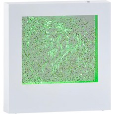 Adesso SL3984-02 테이블 또는 걸이식 마운트용 심플한 노블리티 RGB LED 무드 박스 갤러리 벽 조명 소용돌이 색상 변경 글리터 8피트 화이트 프레임, Decorative Fish, Black Frame