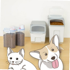 강아지 고양이 고양이사료통 사료보관통 간식보관함 습기차단 중/대 59000EA 1EA, 중