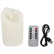 LED 양초 깜박이는 화염없는 양초 충전식 양초 리마 왁스 캔들 리모컨, 12.5 cm, 크림 같은 흰색