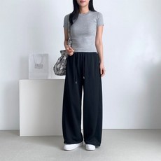 여성 와이드 루즈핏 스트링 팬츠 통바지