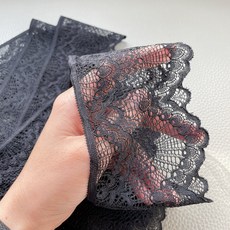 다람앤토리 신축성있는 스판 레이스 원단 의류리폼 부자재 길이 180cm / 폭 18cm-9cm, 1개, 옵션E