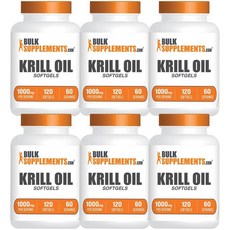 벌크서플먼츠 크릴오일 500mg 소프트젤 120정, 6개