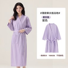 春夏季浴袍女薄款華夫格情侶睡袍男士浴衣美容院汗蒸服養生館, L 120-160斤
