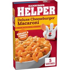 햄버거 헬퍼 파스타 디럭스 치즈버거 마카로니 156그램 Hamburger Helper Pasta Deluxe Cheeseburger Macaroni 5.5 Ounces, 155g, 1개