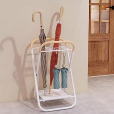 물받이가 있는 접이식 철제 우산꽂이 우산 보관통, 1개