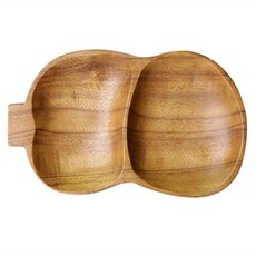 접시 간식 반찬 원목 플레이팅 그릇 2구 chl+82133Ou