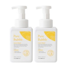 2개 퓨어 버블 핸드워시 레몬향 500ml/몽글몽글 깨끗해, (2개)푸드어홀릭 퓨어 버블 핸드워시 레몬향 500ml