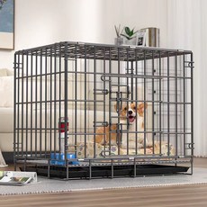 강아지 철장 접이식 화장실 애견 울타리 펜스, 검은색, 1개