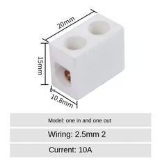 1입력 세라믹 배선 단자 블록 고온 저항 포스트 250V 구리, 가지고 다닐 수 있는, 03 10A 1 In 1 Out