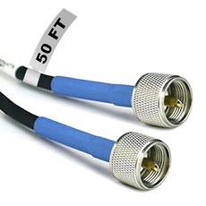 Extreme Consumer Products ECP Cable Experts RG-8X 동축 케이블 - 1.8m(6피트) PL259 M/M 커넥터 튼튼한 실내/실외 내후성 점, 50 Feet, Blue