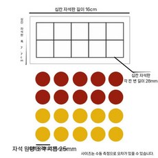 수가르기 시각화 수학교구 모으기 수양일치 자석 숫자 덧셈뺄셈 기호, 10그리드 자기테이프(빨노 디스크 각10개)