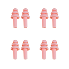 Frienbay 游泳防噪音矽膠耳塞 8入, 8個, 粉色