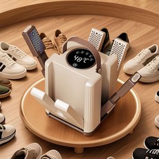 접이식 6암 빠른 신발 건조기 운동화 부츠 소독 냄새제거 살균 다기능 스마트 건조기, 베이지