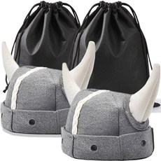 사우나 모자 바이킹 스타일 남성 및 여성용 핸드메이드 프리 사이즈 그레이 (바이킹 스타일 - 2팩), 사우나 모자 바이킹 스타일, 남성 및 여성용, 핸드메이