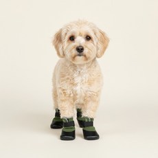 푸키 강아지 논슬립 삭스핏 슈즈 4P, 1세트, 카키