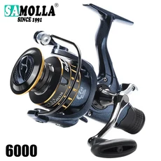 JOF-새로운 낚시 릴 풀 메탈 스풀 스피닝 릴 5.0:1 최대 드래그 10Kg 전원 부드러운 바다 잉어 낚시 릴 모든 낚시, Orange, 6000 Series