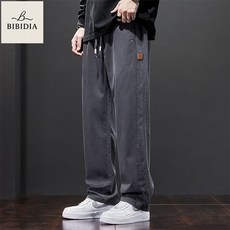 비비디아 봄 여름 남성 캐주얼 와이드 밴딩 팬츠 빅사이즈 통바지 5507