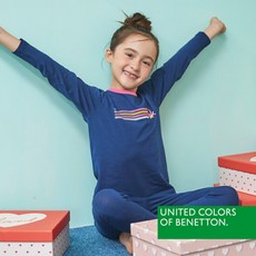 베네통 베네통키즈 모달 코튼 여아 동내의 상하의 2종 네이비 BNGIN4O02T 2967071