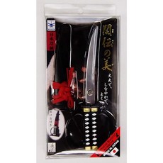 日本 NIKKEN 武士刀造型剪刀組 附刀架及贈送日本礦泉水, 1個, 純紅色(有附撐架外盒稍有破損)