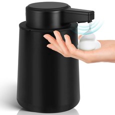 자동 비누 디스펜서 액체 터치리스 255G 욕실 전기 플라스틱 9온스 충전식 디쉬 로션 주방 스마트 조절 3단계 핸드 블랙 모던 가능한, 블랙 폼 유형