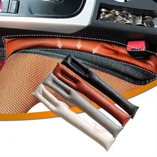 차량 안전벨트에 끼우는 가죽 시트 틈새쿠션 틈새막이 차박매트 차박, 브라운