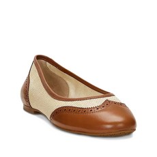 로렌랄프로렌 레더 우븐 펌프스