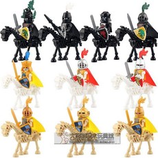 데스나이트 조립 블록 해골 기사 로마 병사 말 중세 황금 스켈레톤 중국 호환, AX9816 해골 기사