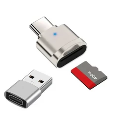 아연 합금 쉘 타입 C TF 리더 USB to 어댑터가 있는 SD 카드 노트북 맥북 삼성 갤럭시에 적합, 06 Type-C USB Silvery