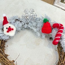 下雪蓬萊松聖誕花圈：聖誕限定雪松壽松花圈材料，DIY松柏裝飾好朋友, 1個, 合歡山雪季,20g花圈使用量