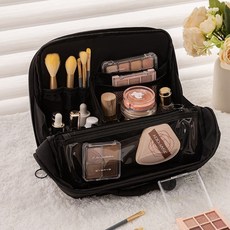 DFMEI 站立式化妝包女大容量分區化妝品收納包旅行洗漱包外出便攜化妝袋, 如圖