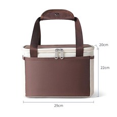 도시락 보냉백 보온 보냉 다용도 쿨러백 접이식 캠핑 도시락가방 보냉가방, 브라운, 12L