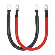 4 AWG 배터리 케이블 게이지 순수 구리 인버터 3/8 러그 양쪽 끝 전원 와이어 자동차용 태양광 파워 해양 보트 RV 자동차 오토바이(1FT) 세트, 4 FT-4 AWG, 1개