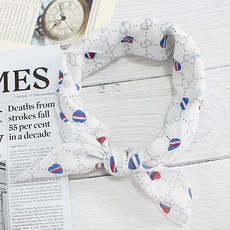 렌느 여성손수건 아사 가제 면 쁘띠 목손수건 플라워 꽃무늬 미니 쁘띠 스카프 선물