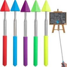 PAGOW 5개 접이식 교사용 포인터 스틱 컬러풀 핸드 포인터 스틱 학생용 손가락 가리키는 스틱 독서용 연장 가능한 학용품 교실블루퍼플옐로우그린핑크, Arrow/ Blue+Purple+Yellow+Gree