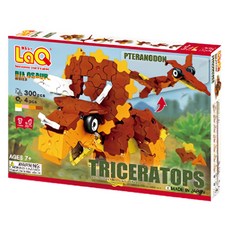 LaQ 呵比大地三角龍積木 日本製造 3D拼接積木/益智玩具/台灣獨家代理, 棕色、黃色、白色, 1個