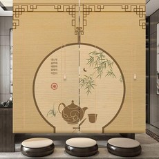 대나무커튼 파티션 복고 병풍 전통 식당 정사각뿔기, 신중식13