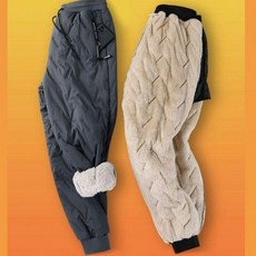 겨울 남녀공용 융털 안감 패딩바지 방한 작업용 점퍼바지 기모 팬츠