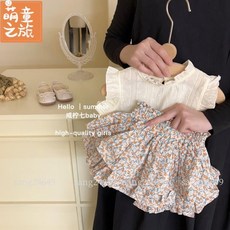 韓版女童夏裝套裝：時髦洋氣嬰兒童夏季服裝，2024新款網紅女寶寶兩件套